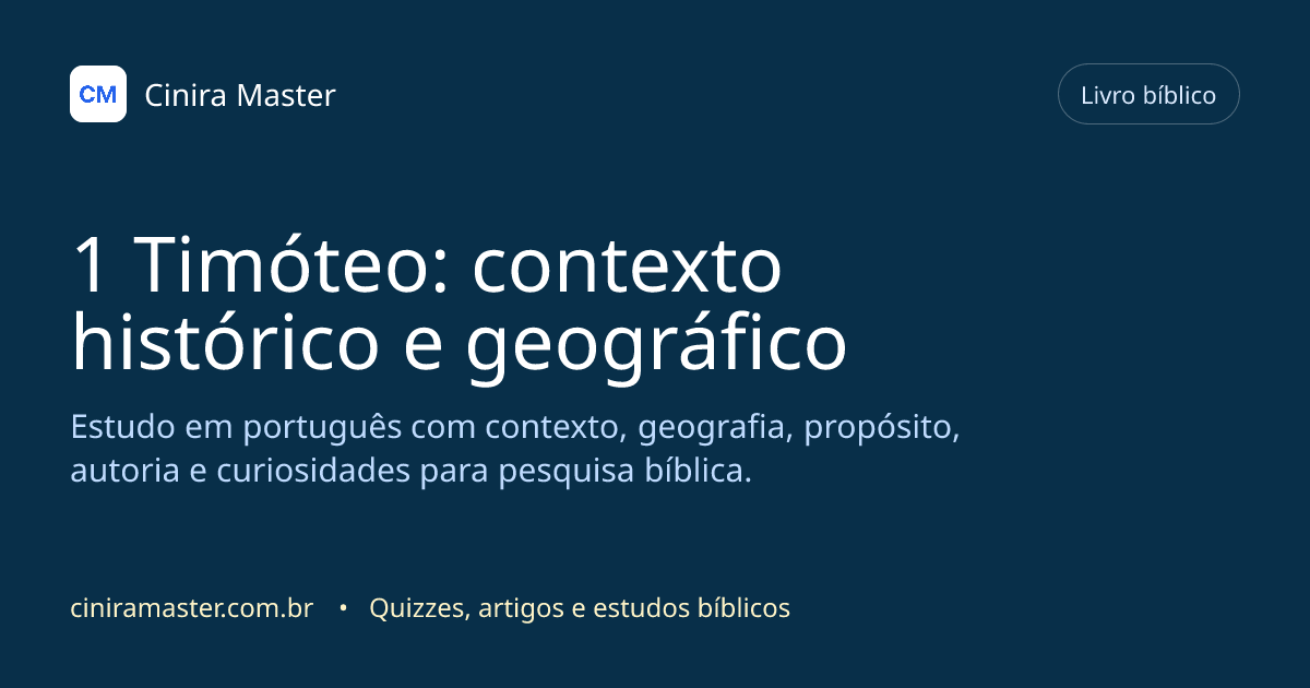 Imagem gerada para o livro bíblico de 1 Timóteo
