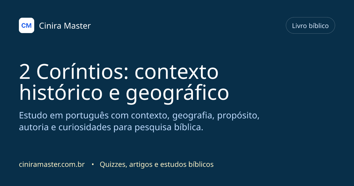 Imagem gerada para o livro bíblico de 2 Coríntios