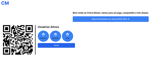 Compartilhamento de quiz bíblico com grupo